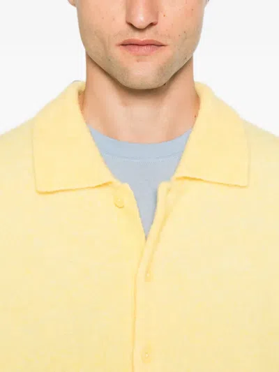 Sandro Wing-collar Buttoned Cardigan In Yellow