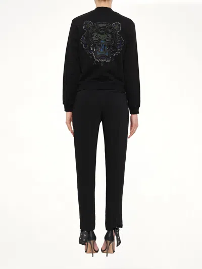 Kenzo Tiger-embroidered Bomber Jacket In Black