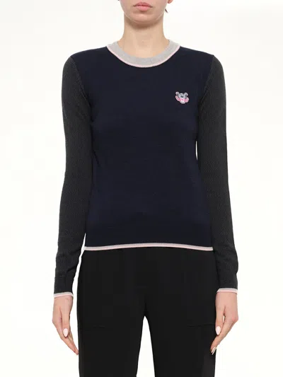 Kenzo Tiger-patch Sweater In Blue