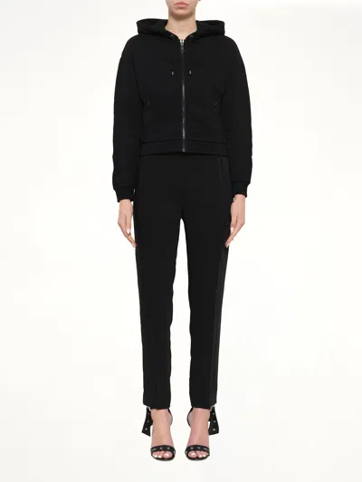 Kenzo Logo-embroidered Zip-up Hoodie In Black