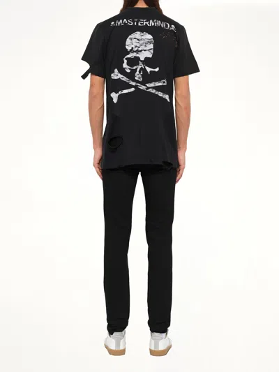Mastermind Japan Distressed Logo-print T-shirt In Black
