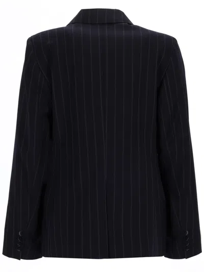 Max Mara Tailored Virgin Wool Blazer In Blue