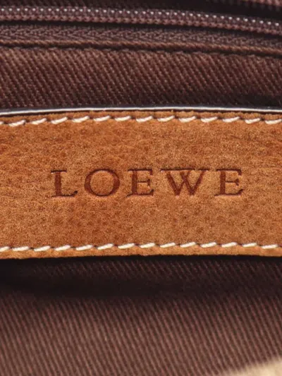 Pre-owned Loewe 2010-2026 Leather Crown Chain Shoulder Bag In Brown