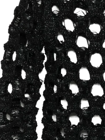 Black Comme Des Garçons Openwork Sweater In Black