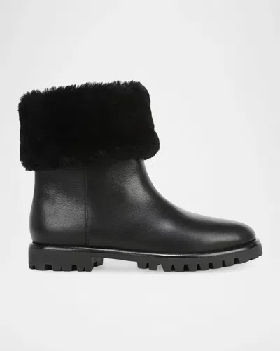 Vince Cameron Shearling-lined Leather Boots In Black