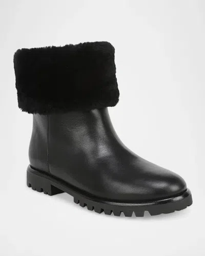 Vince Cameron Shearling-lined Leather Boots In Black