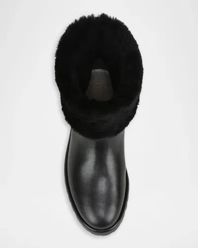 Vince Cameron Shearling-lined Leather Boots In Black