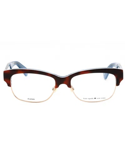 Kate Spade Ladies Brown Rectangular Eyeglass Frames Shantal In Multi