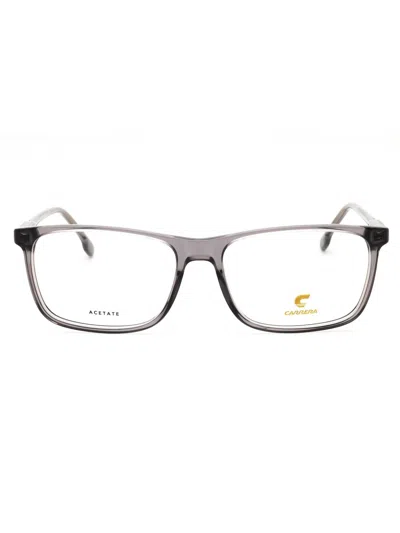 Carrera Rectangle-frame Glasses In Grey/clear Demo Lens