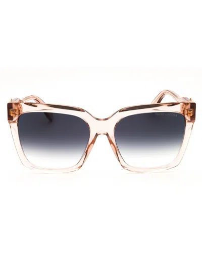 Marc Jacobs Rectangle-frame Sunglasses In Green Havana / Brown Sf