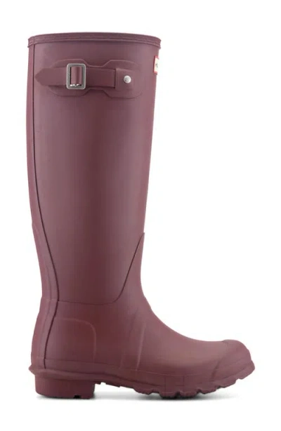 Hunter Original Tall Waterproof Rain Boot In Dark Red