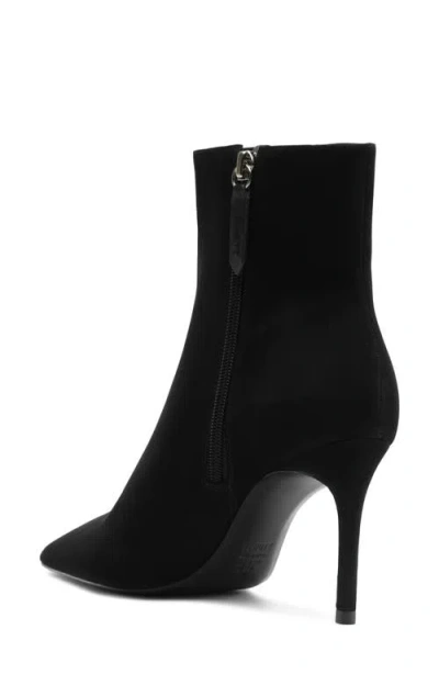 Schutz Mikki Mid Pointed Toe Bootie In Black Suede