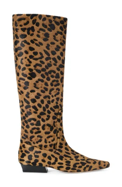 Staud Wally Flat Knee High Boot In Cheetah