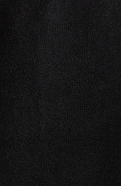 Bagatelle Drape Front Faux Suede Jacket In Black