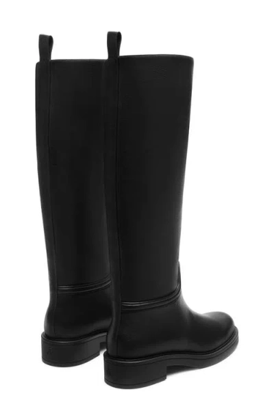 Stuart Weitzman Celia Riding Boot In Black Pebbled