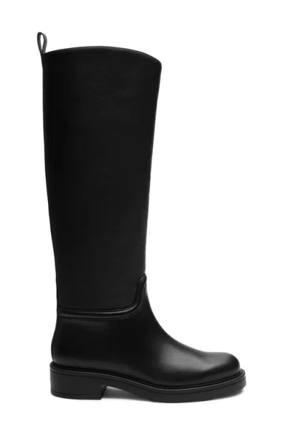 Stuart Weitzman Celia Riding Boot In Black Pebbled