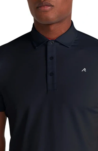 Redvanly Alpine Solid Performance Polo In Black