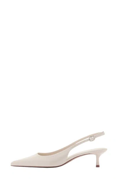 Mango Pointed Kitten Heel Pump In White