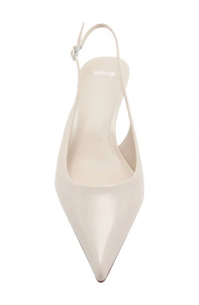 Mango Pointed Kitten Heel Pump In White