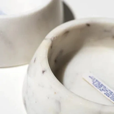 Puebco Marble Pet Bowl In White
