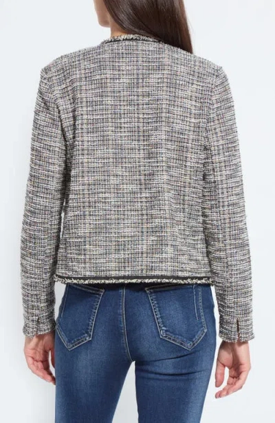 Lyssé Lysse Collarless Stretch Tweed Jacket In Multi Color