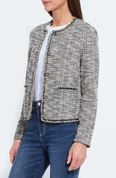 Lyssé Lysse Collarless Stretch Tweed Jacket In Multi Color