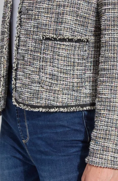 Lyssé Lysse Collarless Stretch Tweed Jacket In Multi Color