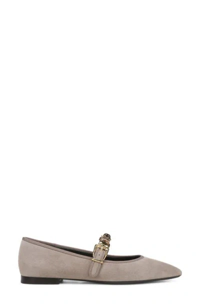 Veronica Beard Selene Charms Pointed Toe Flat In Bark Suede