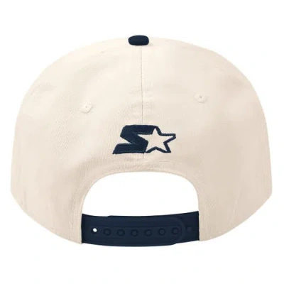 Starter Cream/navy Boston Bruins Blue Wave Classic Adjustable Hat In Cream