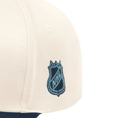 Starter Cream/navy Boston Bruins Blue Wave Classic Adjustable Hat In Cream