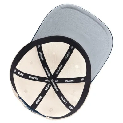 Starter Cream/navy Boston Bruins Blue Wave Classic Adjustable Hat In Cream