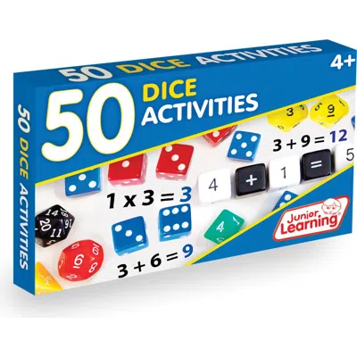 Junior Learning 50 Dice Activities Learning Game In Blue