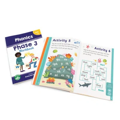 Junior Learning Phase 3 Phonics Workbook In Blue