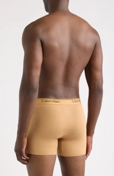 Calvin Klein Assorted 3-pack Microfiber Boxer Briefs In Bronze Flash/black/olive Night
