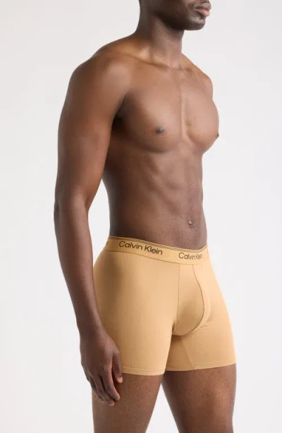 Calvin Klein Assorted 3-pack Microfiber Boxer Briefs In Bronze Flash/black/olive Night