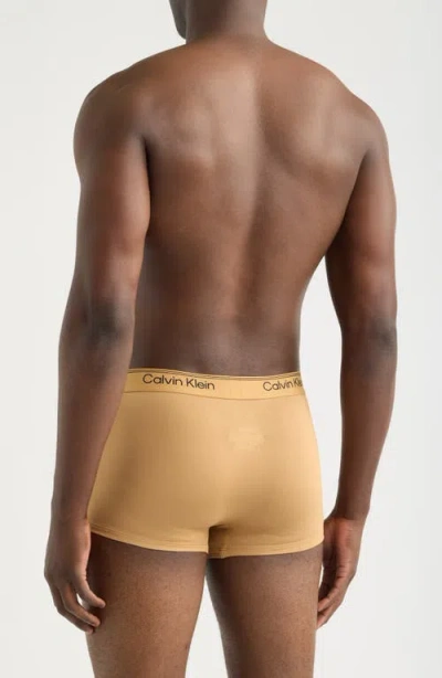 Calvin Klein 3-pack Microfiber Boxer Briefs In Bronze Flash/black/olive Night