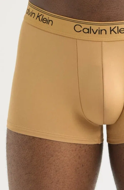 Calvin Klein 3-pack Microfiber Boxer Briefs In Bronze Flash/black/olive Night