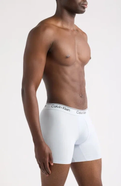 Calvin Klein Assorted 3-pack Microfiber Boxer Briefs In Convoy/dot Dark Saph/pl Air