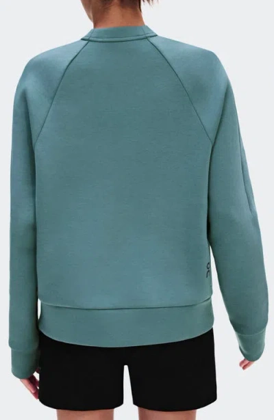 On Focus Tech Crewneck Sweatshirt In Green