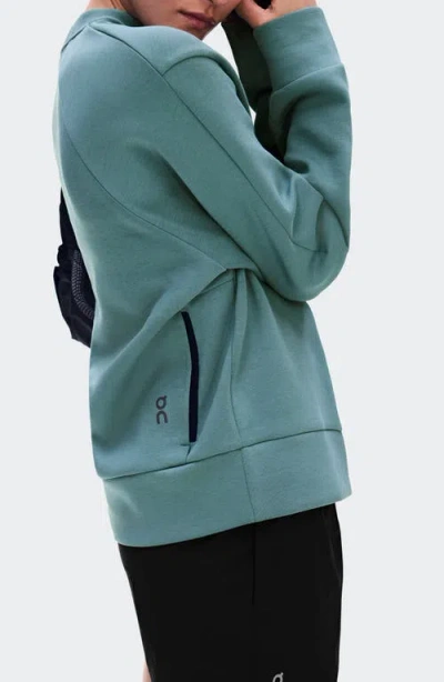On Focus Tech Crewneck Sweatshirt In Green