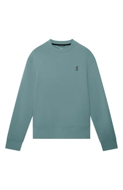 On Focus Tech Crewneck Sweatshirt In Green