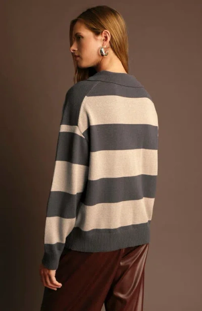 Deluc Nick Polo Stripe Sweater In Multi
