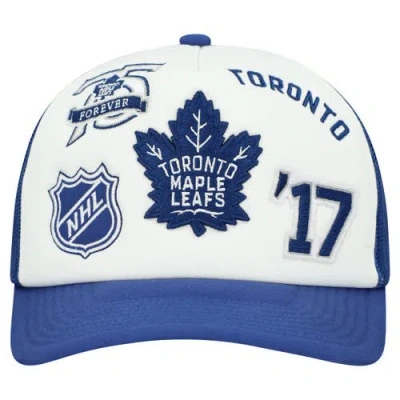 Mitchell & Ness White/blue Toronto Maple Leafs Gridlock Trucker Adjustable Hat In White
