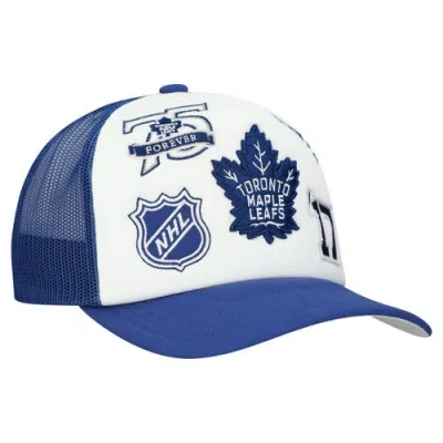 Mitchell & Ness White/blue Toronto Maple Leafs Gridlock Trucker Adjustable Hat In White