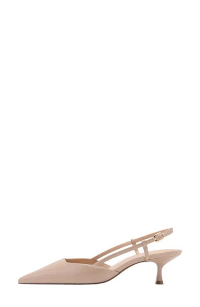 Mango Slingback Pointed Toe Pump In Beige