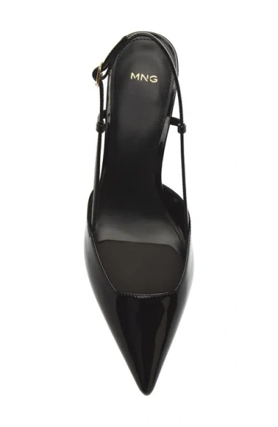 Mango Slingback Pointed Toe Pump In Black