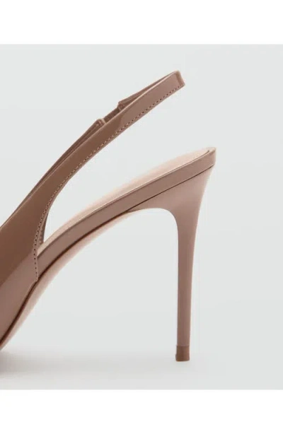 Mango Mica Pointed Toe Slingback Pump In Beige