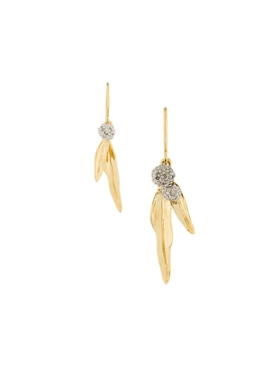 Aurelie Bidermann Mimosa Two-tone Drop Earrings In Gold