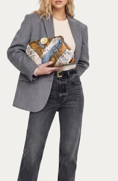 Aimee Full Circle X-large Clutch In Snake Multi