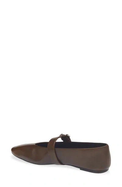 Mango Mary Jane Ballet Flat In Dark Chocolate